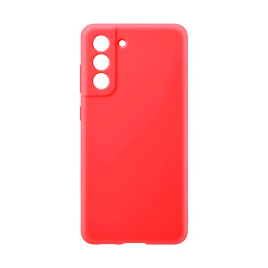 Silicone Case with Camera Shield for Samsung Galaxy S21 FE 5g Red